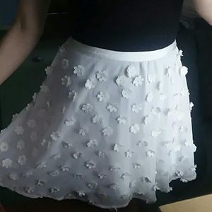 White floral a line skirt